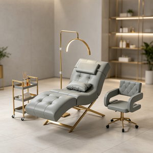 Mobilier Moderne de Luxe Rose Or pour Salon de Beauté, Lit de Spa Facial Inclinable et Réglable, Lit pour Cils et Sourcils à Vendre - Product Image 5