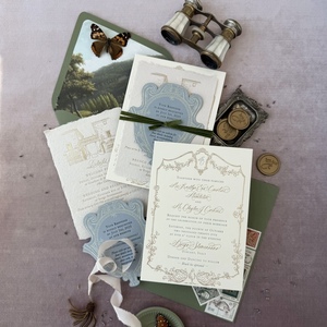 Invitaciones de Boda de Lujo con Impresión en Vainilla, Estampado en Relieve Personalizado, Impresión Tipográfica, Papel Grueso, Grabado en Relieve - Product Image 1