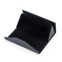 Étui à lunettes pliant en cuir PU de haute qualité étui à lunettes triangle avec logo personnalisé