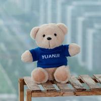 Ours en peluche personnalisés OEM de 22 cm avec t-shirt coloré et logo imprimé, jouet en peluche doux, ours assis, cadeaux