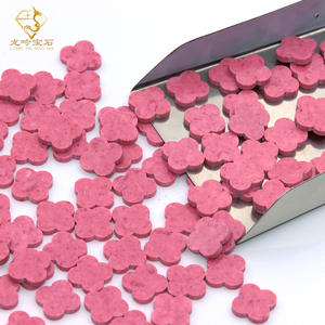 Vente en gros de pierres synthétiques en forme de trèfle à quatre feuilles, rose, 12*12*2mm, pour la fabrication de bijoux - Product Image 5