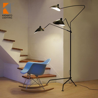 Lampes de table de style européen au design nordique créatif, réplique de Casquette Serge Mouille, trépied en fer, lampe de bureau en métal pour salle de lecture