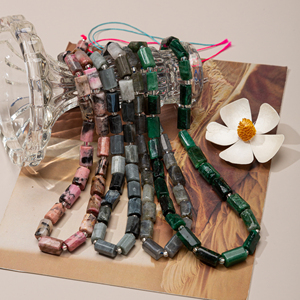 Assortiment de perles en pierre naturelle 8X10mm brin 15 \ "véritable cylindre perles en vrac pierres précieuses tube perles <span class=keywords><strong>baril</strong></span> pour la fabrication de bijoux - Product Image 2