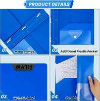 Porte-documents de présentation étanche en forme de têtard avec pochette à papeterie, classeur en plastique PP à 2 poches, produit de classement
