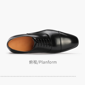 Chaussures Oxford en cuir noir pour hommes, en cuir de veau pleine fleur italien, semelle en caoutchouc, chaussures de cérémonie, chaussures de mariage, chaussures de luxe - Product Image 5