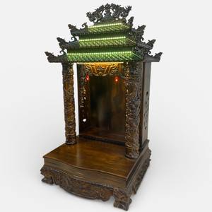 Temple en bois de style religieux pour la maison, avec trois toits, dédié aux Dieux de la Richesse et de la Terre, à vendre - Product Image 4