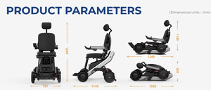 Fauteuil roulant électrique tout-terrain autonome <span class=keywords><strong>XSTO</strong></span> X12 à guidage laser entièrement automatique pour la montée d'escaliers, avec fonction de levage automatique - Product Image 5