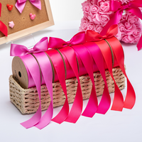 Ruban en satin rose écologique de 2 pouces et 100 yards, simple face, en polyester, idéal pour les cadeaux d'anniversaire et de Noël – Vente en gros usine