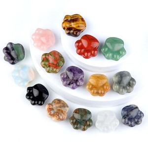 Figura de pata de gato de piedra semipreciosa natural de chakra de 28 mm, tamaño mini, adornos para habitación, cristal, Reiki, curación, estatua de cuarzo amatista - Product Image 1