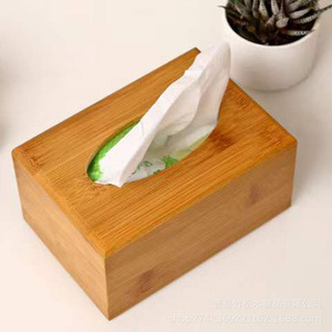 Boîte à mouchoirs en bois de bambou 8,5x11,5x23 cm, autoportante, pour la maison, le bureau ou l'hôtel - Product Image 2