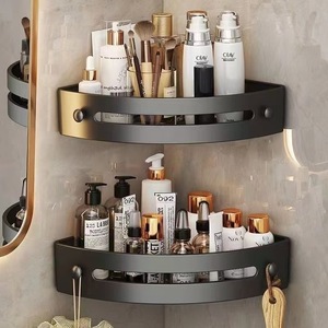 Estante de ducha, estante adhesivo para baño, montado en la pared con soporte para afeitadora, estante de almacenamiento y almacenamiento de plástico no perforado - Product Image 5