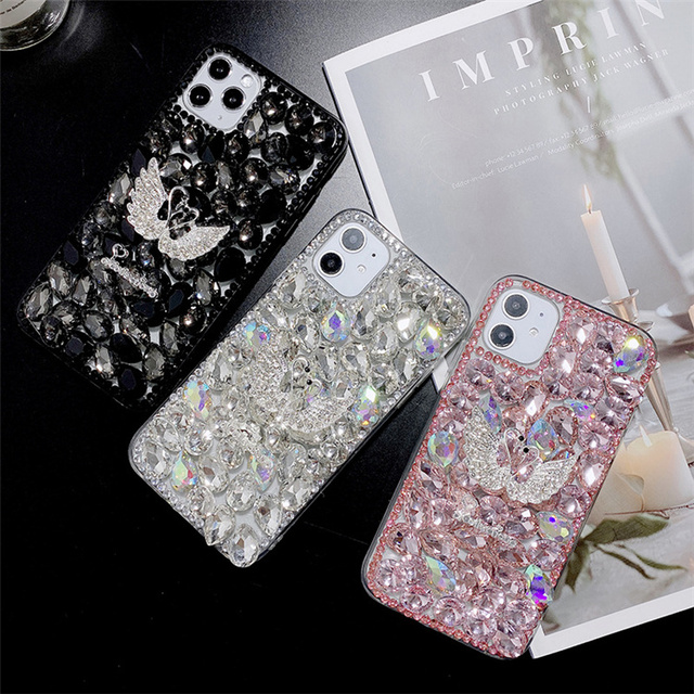 Custom Rhinestone Phone Cases for Apple iPhone 11 12 13 14 15 Stone Phone Case for Samsung Luxury Glitter Bling Rhinestone Case