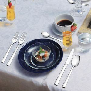 20Pcs Cutlery <b>Set</b> <b>Square</b> Handle Stainless Steel Spoon Fork Dinner Knife Silverware <b>Set</b> Flatware Party Gift Tableware - Product Image 4