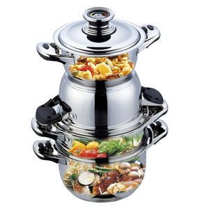 Ensemble de 13 ustensiles de cuisine en acier inoxydable écologique OEM, casseroles classiques allemandes, poêle à induction encapsulée <span class=keywords><strong>AMC</strong></span> - Product Image 4