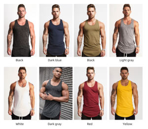 2020 جديد نمط الرجال اللياقة البدنية دبابة أعلى الصالة الرياضية سترة سريعة الجفاف - Product Image 2