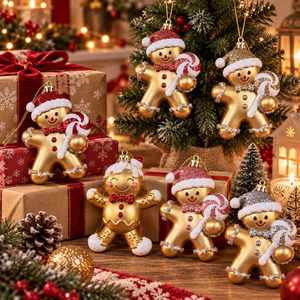 Xmas Party Home Cute Doll Pendants Glitter Holiday Tree <b>Decor</b> <b>Christmas</b> <b>Gingerbread</b> Man Hanging Ornaments - Product Image 3