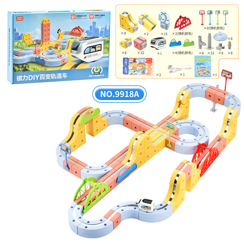 Voiture sur piste magnétique [coffret cadeau de 148 pièces]