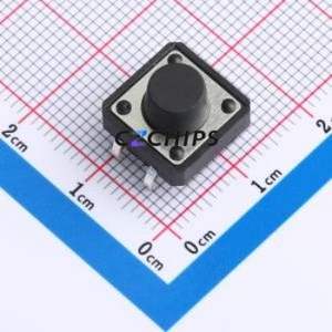 BX-TS-26-121275CJ Tactile Switch Through hole-4P,12x12mm Switch Single Pole Single Throw Round Button 2.6N Through Hole - Product Image 1