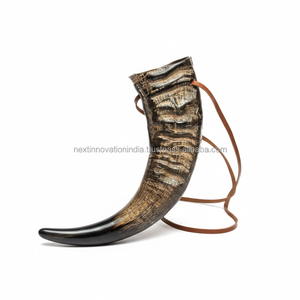Corne à boire Viking naturelle Agate véritable sans danger pour les aliments avec support en cuir Technique polie à la main Produit naturel fabriqué - Product Image 1