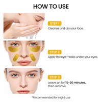 Masque pour les yeux nourrissant au collagène minéral, à l'acide tranexamique et à l'or - Masque en feuille hydratant anti-rides pour tous types de peaux