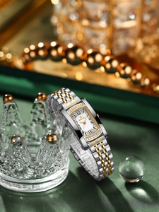 Reloj de cuarzo elegante de lujo para mujer, banda de acero inoxidable <span class=keywords><strong>Excel</strong></span>, reloj de pulsera informal vintage con diamantes luminosos - Product Image 5