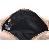 Pochette à pinceaux de maquillage personnalisée en cuir PU vegan à paillettes dorées, grande trousse de toilette cosmétique