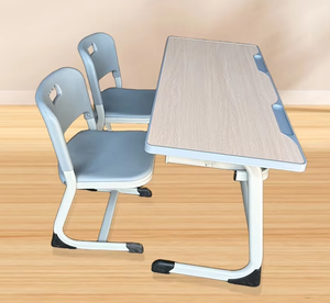 Bureau de formation personnalisé moderne à double siège en métal pour étudiants avec chaise d'école pour chambre à coucher conférence école Cram tutorat - Product Image 2
