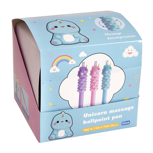 O & Q khủng long thiết kế phim hoạt hình cậu bé bút 0.7mm màu xanh đen massage bóng-điểm bút cho trẻ em học sinh làm bằng nhựa - Product Image 6