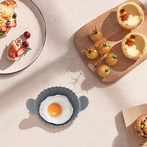 Cupcakes 3in Ramekins Doublures Crème Brûlée Silicone Oeuf Moule Porcelaine <span class=keywords><strong>Mini</strong></span> Ramequins Silicone Ramekins pour Air Fryer Oeuf Braconnier - Product Image 5