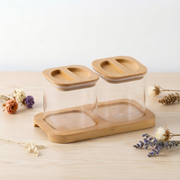 Boîte de rangement hermétique compartimentée en verre borosilicate de style japonais pour collations, noix et bonbons, idéale pour la table basse