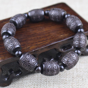 สร้อยข้อมือลูกปัดไม้มะเกลือแกะสลักลายเมฆมงคล ขนาด 12x15 มม. เครื่องประดับทางศาสนาสำหรับทุกเพศ ของสะสม สายเดี่ยว ผลิตที่หางโจว - Product Image 3