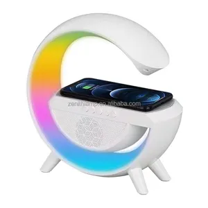 Mobile Wireless Fast Charger Portable Smart Speaker Rechargeable LED Table Lamp Rgb 5w 10w 15W 6 in 1 5 in 1 PC Battery Small 15