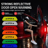 Autocollant réfléchissant haute visibilité pour porte de voiture, avertissement de sécurité anti-collision, personnalisé, micro-prisme PVC, décalcomanies de nuit pour ouverture de porte