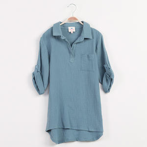 Chemise hawaïenne décontractée pour filles, nouvelle conception OEM personnalisée, collection 2017, pour enfants d'âge moyen - Product Image 3