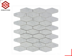 <span class=keywords><strong>Mosaico</strong></span> de Mármol Blanco <span class=keywords><strong>Natural</strong></span> Moderno con Diseño de Rombo y Reverso de <span class=keywords><strong>Malla</strong></span> para Pisos y Paredes de Duchas de Baños de Hoteles - Product Image 4