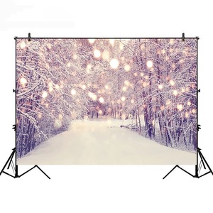Inverno Neve Di Natale Fotografia Sfondo Retro Brown Luce di Portello Alberi Di Natale Foto Sullo Sfondo Regali di Pino Foresta Photoshoot - Product Image 3