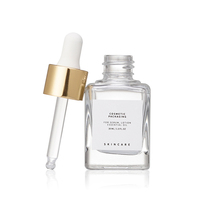 Flacon compte-gouttes carré en verre transparent à fond épais de 30 ml pour huiles essentielles et cosmétiques, avec marquage à chaud et logo personnalisé