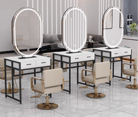 Coiffeur de salon de coiffure portable avec table à miroir simple et double miroir miroir armoire de salon spéciale pour une coupe de cheveux