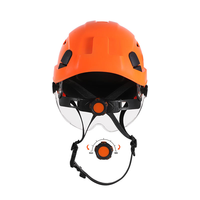 Casque de sécurité ABS avec lunettes de protection, casque de sécurité rigide réglable pour travaux en hauteur, escalade, sauvetage