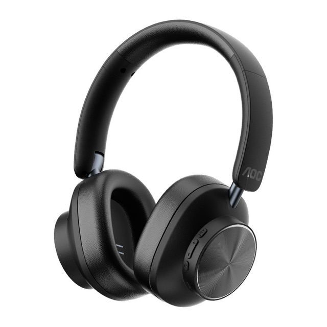 AOC ANC Wireless Over-Ear Headphones with Volume Control Foldable Design Noise Cancelling Long Use Bluetooth Headset Wholesale