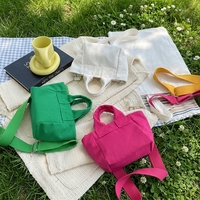 Tas Tote Kanvas Mini Berbagai Warna dengan Logo Kustom, Ringan, Ramah Lingkungan, untuk Belanja, Perjalanan & Kegunaan Sehari-hari