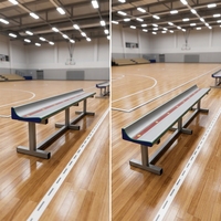 LD-1 Banco de Estadio Plegable Portátil de Aleación de Aluminio Resistente de 3.5M, Asiento para Gradas de Campos Deportivos, Canchas Interiores y Exteriores