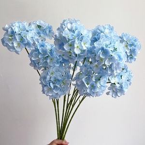 SPR Meilleures ventes Flower World Hortensia artificiel en soie vert foncé, toucher réel, <span class=keywords><strong>fleur</strong></span> 3D pour la remise des diplômes et la Fête des Mères - Product Image 4