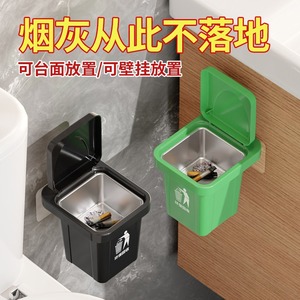 Wall Mounted Trash Can Square Black Plastic With Lid For Home Living <b>Room</b> Recycling <b>Bin</b> - Product Image 4