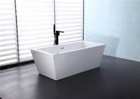 Baignoire Spa Moderne Portable Luxueuse Autoportante Sans Soudure pour 1 Personne en Acrylique avec Vidange, pour Adultes, Hôtels, Intérieur