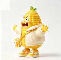 Figurine de collection personnalisée en PVC et ABS, motif maïs de dessin animé, statue d'art fabriquée en Chine, figurine de designer sur mesure OEM pour la vente en gros aux marques
