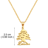 1 pièce Collier tendance avec pendentif drapeau du Liban en cèdre, chaînes du Liban pour femmes et mères, bijoux pour anniversaire # 504162