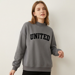 Hot Sale Women Crew Neck Sweatshirt Ohio Letter Print Knitted 100% Cotton Regular Fit <b>Raglan</b> Sleeves Autumn Winter Wear <b>Tops</b> - Product Image 2