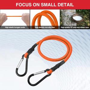 24 Inch Rubber 8mm Bungee Cords Heavy Duty Shock Straps with Hooks Elastic Rope Cargo RV Bike Luggage Outdoor Tent <b>Tarp</b> Tie - Product Image 3
