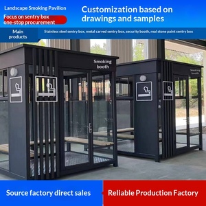Cabina per Fumatori con Struttura in Acciaio Moderna, Consegna Diretta dal Magazzino, Postazione <span class=keywords><strong>di</strong></span> <span class=keywords><strong>Guardia</strong></span> Esterna per Parcheggi Comunitari - Product Image 2